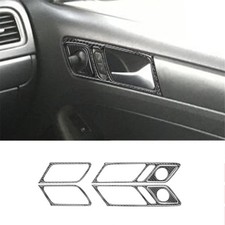 6pcs For Volkswagen Jetta 2011-14 Carbon Fiber Car Door Handle Bowl Panel Cover