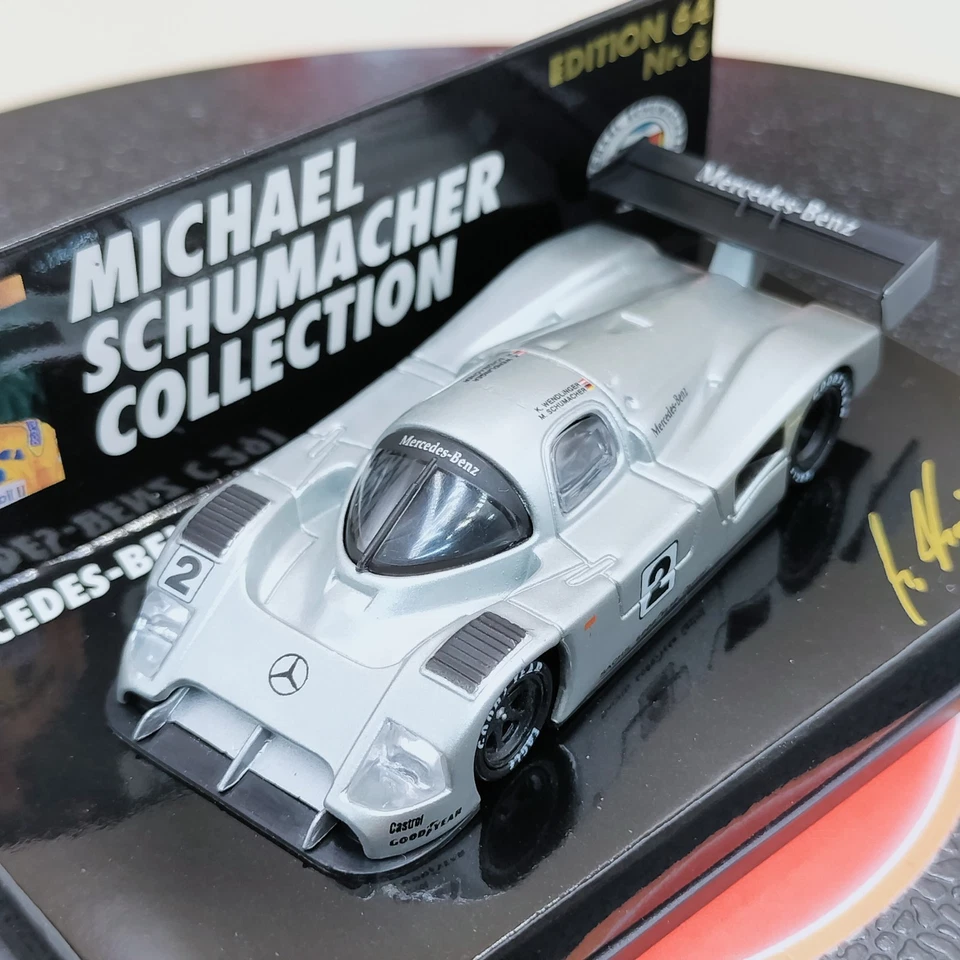 MINICHAMPS 1/64 Michael Schumacher Mercedes-Benz C291 #2 1991 MSC641105 Silver - Image 2 of 4
