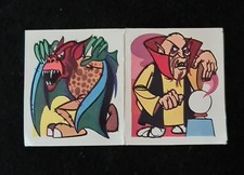1974 DUNKIN Hippy Monster Sticker No.81 & No.41 Original Back Vintage horror 