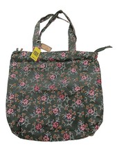 Fat Face Women's Bag Green Floral 100% Cotton Tote