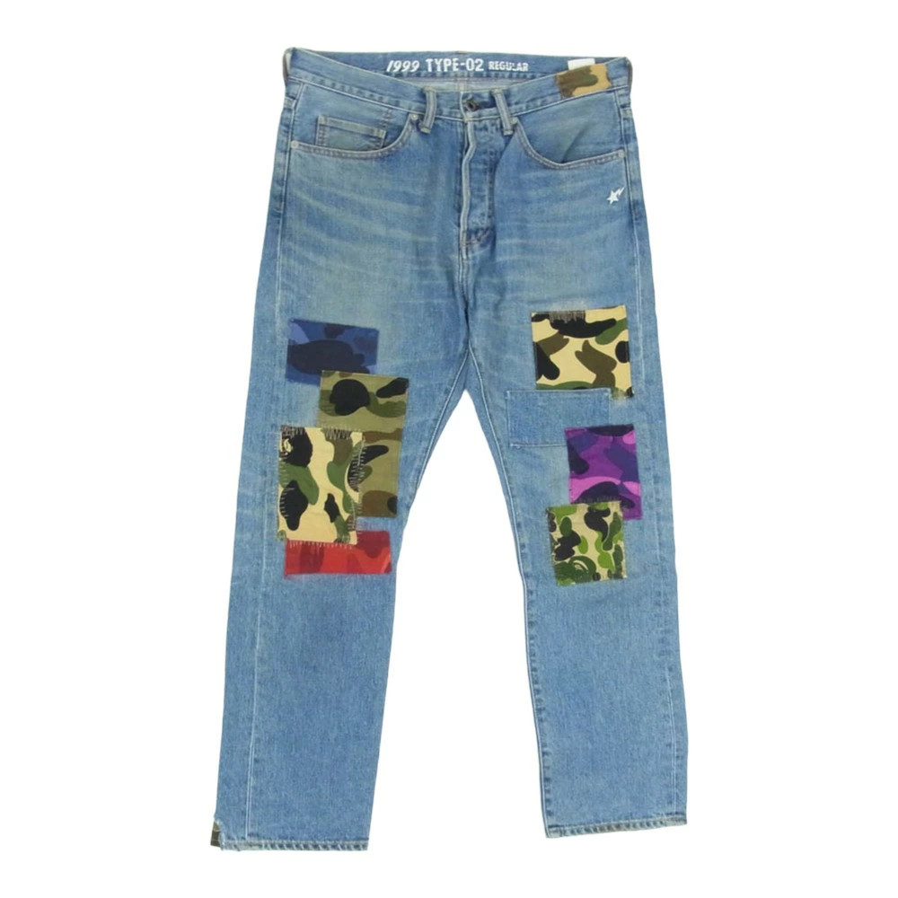 A BATHING APE TYPE05 Mix Camo Patchwork Damaged D… - image 1