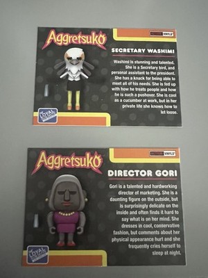 Aggretsuko Figures, Secretary Washimi And Director Tori, Hard Cards And Book