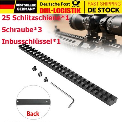 Picatinny Weaver Schiene 257mm lang 21mm Montagebreite flacher Boden Jagd NEU DE