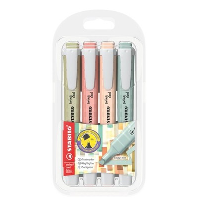 STABILO Swing Cool Nature Color Highlighter Pens, 4-Color Set, 275-4-09