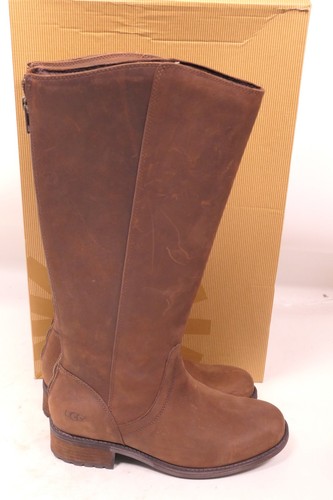 Ugg Womens Seldon 1009201 Tall Brown Distressed Leather Zipper Boots Size 7.5M - Picture 2 of 11