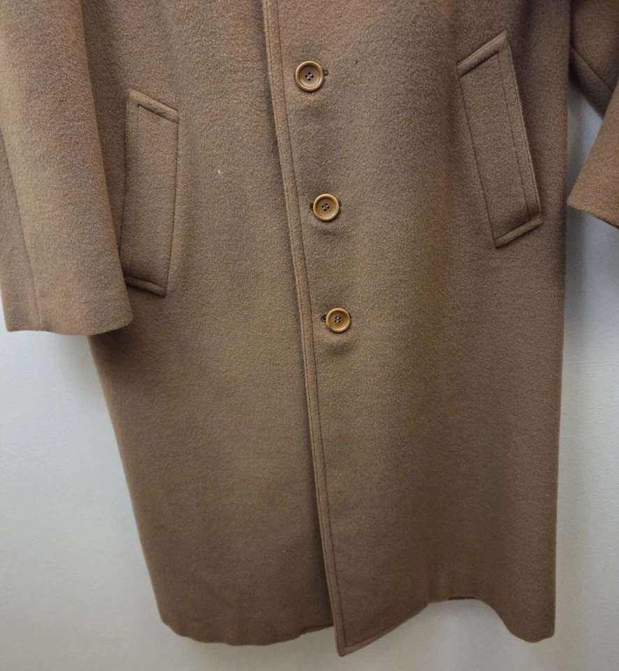 Canali Men’s Pure 100% Pure Wool Overcoat Camel 4-Button Jacket Coat SZ 48R - Image 4 of 4