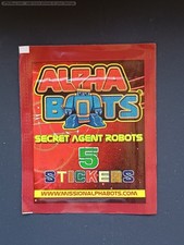sealed sachet stickers alpha robots secret agent robots 5
