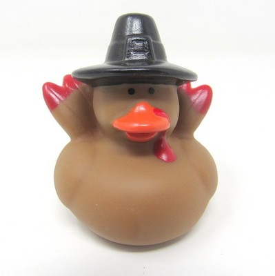 Thanksgiving Turkey Rubber Duck 2 inch Pilgrim Hat Brown Cruise Jeep US Seller