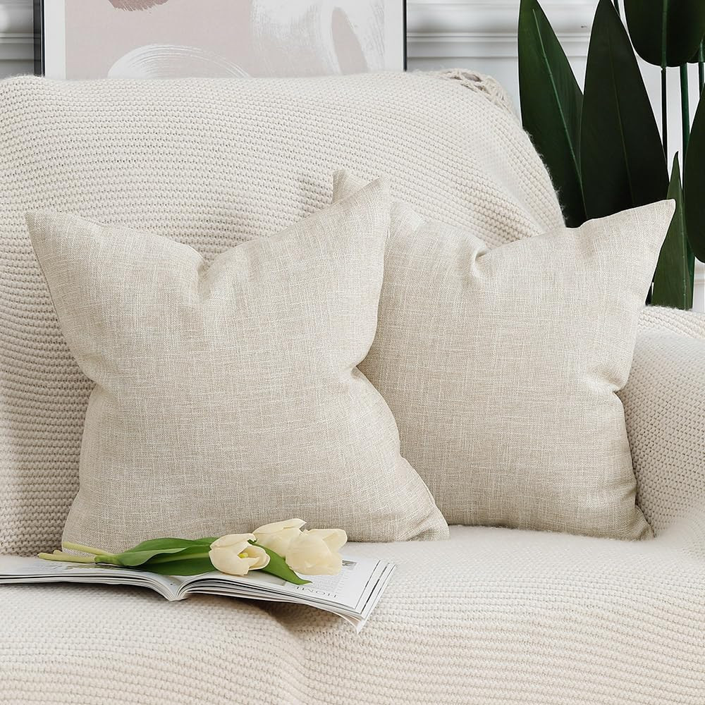 Copricuscini Madizz Lino 2 Pezzi Decorativi Stile Nordic Chic Morbidi
