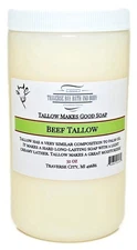 BEEF TALLOW DEODORIZED Non Hydrogenated Soap making supplies. 32 FL Oz DIY pr...