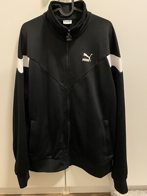 Puma Sportjacke Herren Fitness Track Jacket Schwarz Weiß Größe M - Ungetragen
