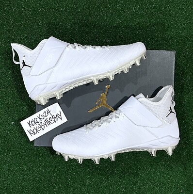 Size 12 Jordan Alpha Menace Pro 2 Mid Football Cleats White CV1676