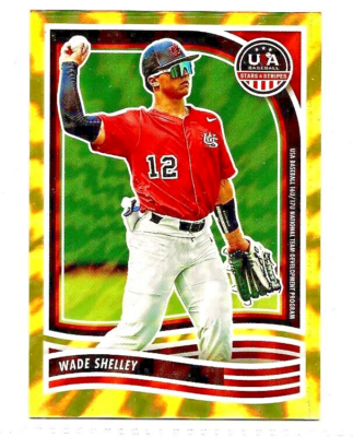 2024 Panini USA Stars Stripes Wade Shelley Gold Lightning #187 SN