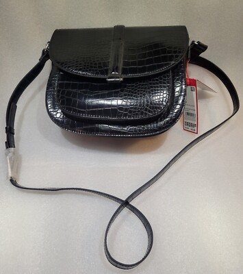 s.Oliver Women s Crossbody City Bag Purse W/ Clasp Idony Series Crocodile Black