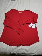 Westbound Women's Plus Red Knit Long Sleeve Shirt Top Size 2XL Pullover 