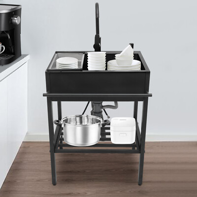 Utility Kitchen Sink Free-standing Stainless Steel Commercial Restaurant Sink US