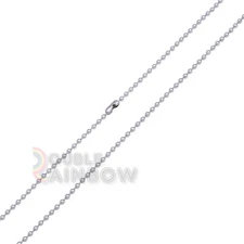 C21 20-30"Stainless Steel Silver Ball chain Necklace link MILITARY id dog tag