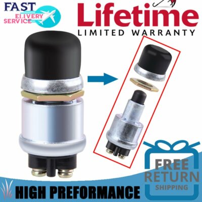 1X 12 Volt for DC Heavy-Duty Start Momentary Push-Button Starter Switch 50 Amps