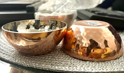 3 Stück Kupfer SAUCE Topf 8CM Relish Pickle Restaurant Servieren für Beilagen, Sauce