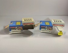 2 VTG 1993 Mattel Hot Wheels Auto Service Sto & Go Blue/ Gray Mini Play Sets