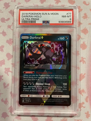 Pokemon Sun & Moon Ultra Prism 77 Darkrai Prism Star Holo PSA 8 Near MINT-MINT