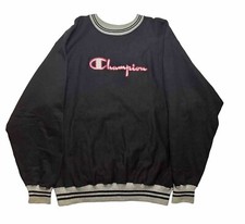 Vintage 90s Champion Reverse Weave Script Ringer Sweatshirt Size XXL Made In USA