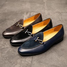 Mens Pointy Toe Slip on Party Loafer Business Formal Casual Dress Shoes Oversize