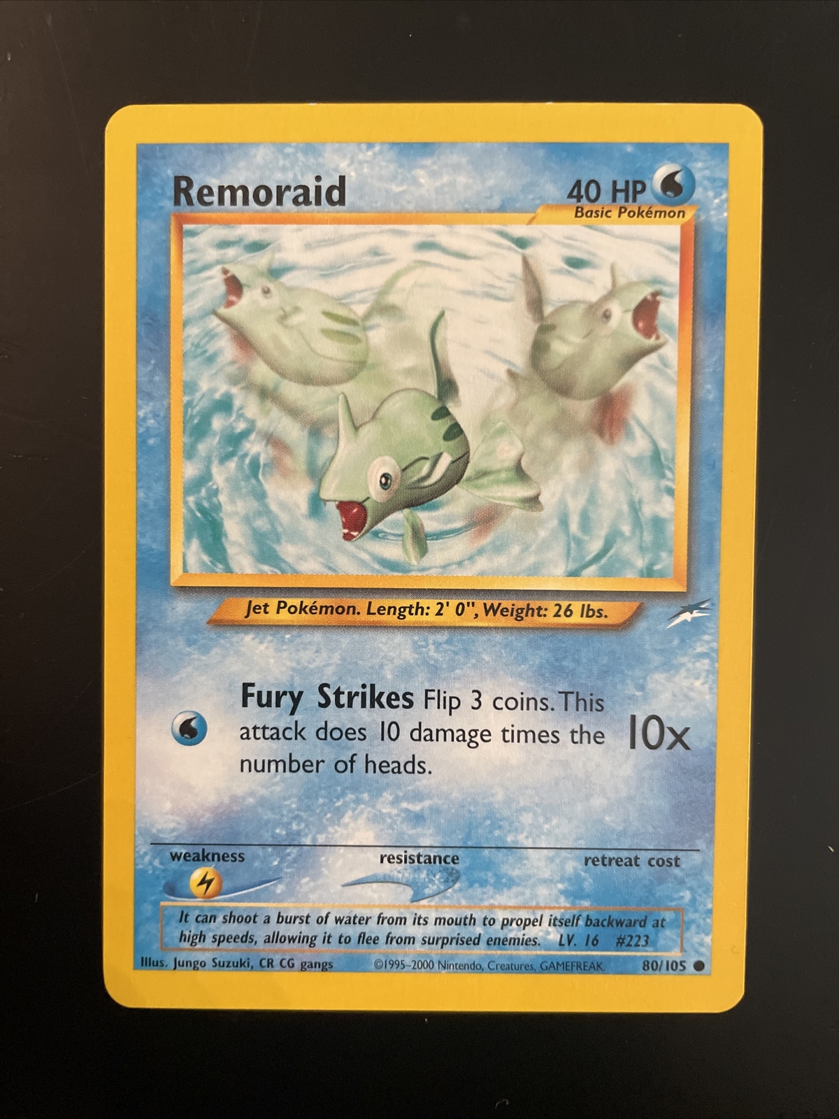 NM (Unlimited) Pokemon REMORAID Card NEO DESTINY Set 80/105 Non-Holo COMMON