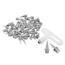 48Pcs 1/2" Steel Track Spikes Replacement Spikes w Wrench Silver