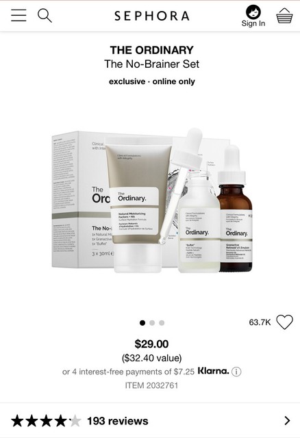BNIB The Ordinary The No-Brainer Set Sephora SOLD OUT | eBay