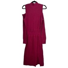 CHELSEA28 Women's Burgundy Long Sleeve Sweater Dress XXS