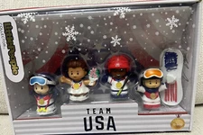 Fisher Price Little People TEAM USA Winter Olympics Collector Set 4 Figures NIB