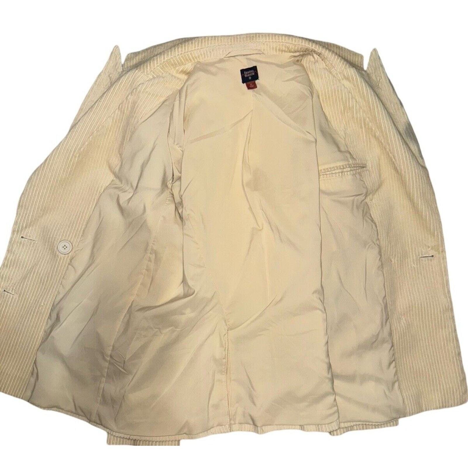 FILA Blazer canottaggio doppiopetto avorio ampio balena pantalone velluto a coste tg 10