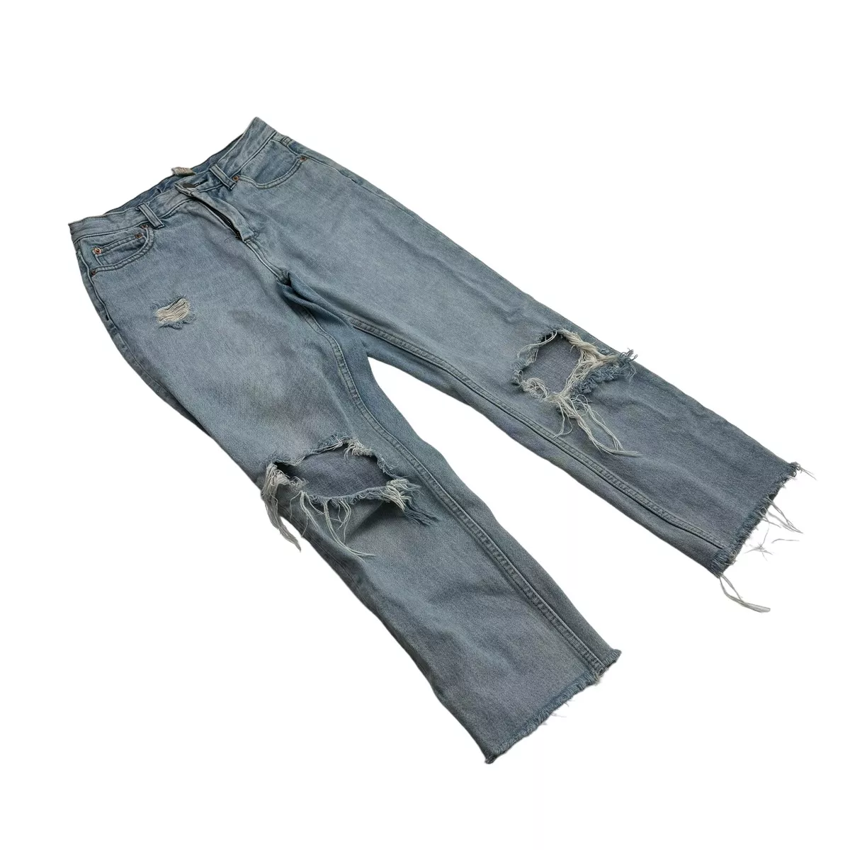 Free People Size 26 Womens Distressed Denim Blue Jeans 25 Inch