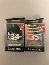 Brand new Genuine LEXMARK 34 BLACK 35 COLOR Ink Cartridge Combo Pack 2x Yield