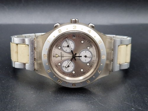 SWATCH 'IRONY' Chronograph Aluminium Mens Swiss Made 44mm Quartz Watch WR FWO - Picture 14 of 20