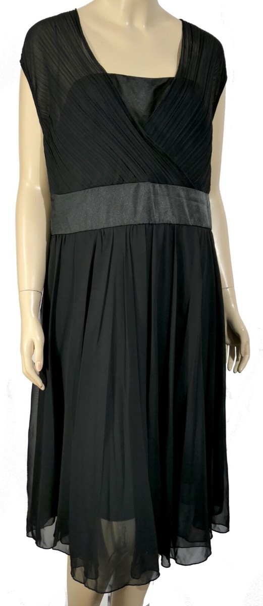 Circa 90s NWT Sleeveless Sheer Pleat Bodice Cocktail Party Swing Dress 1X plus