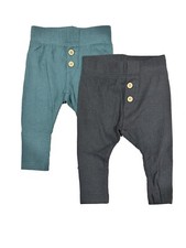 Baby Girls' 2pk Ribbed Leggings Set - Cat  Jack Charcoal Gray/Green 0-3M