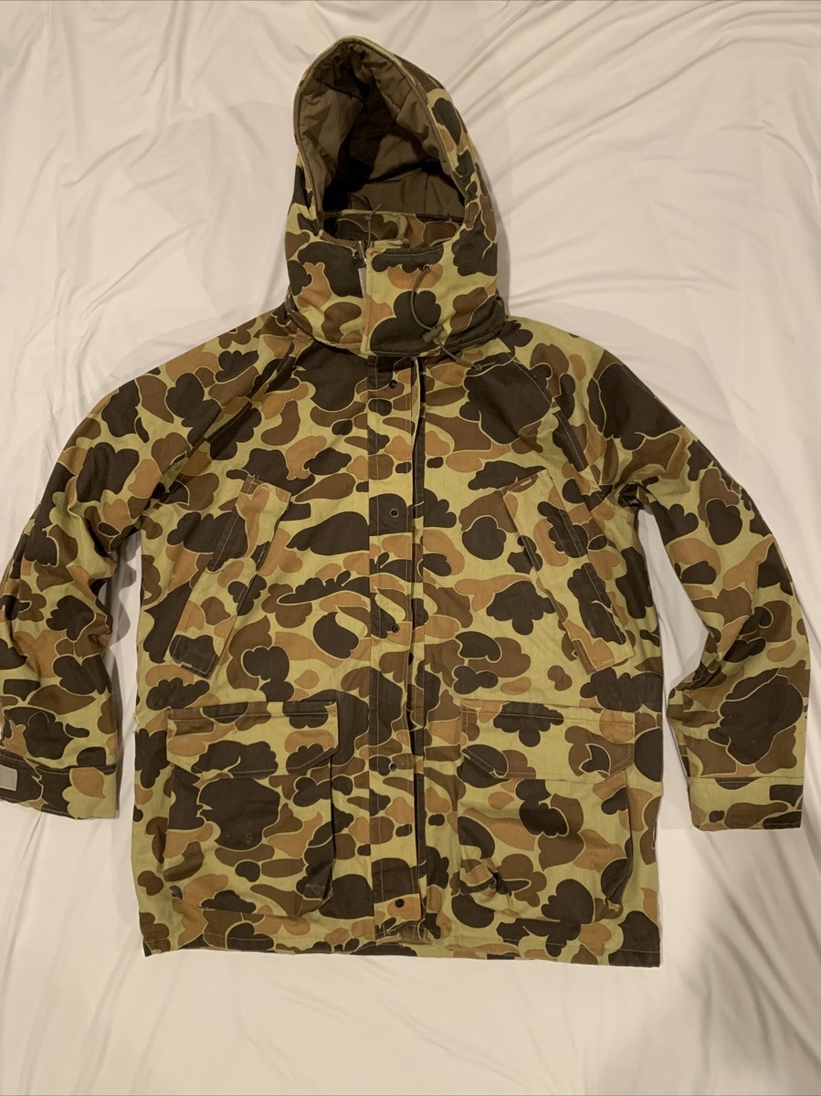 VTG 80's Columbia Sz L Gore-Tex Brown Duck Camo Shell Jacket