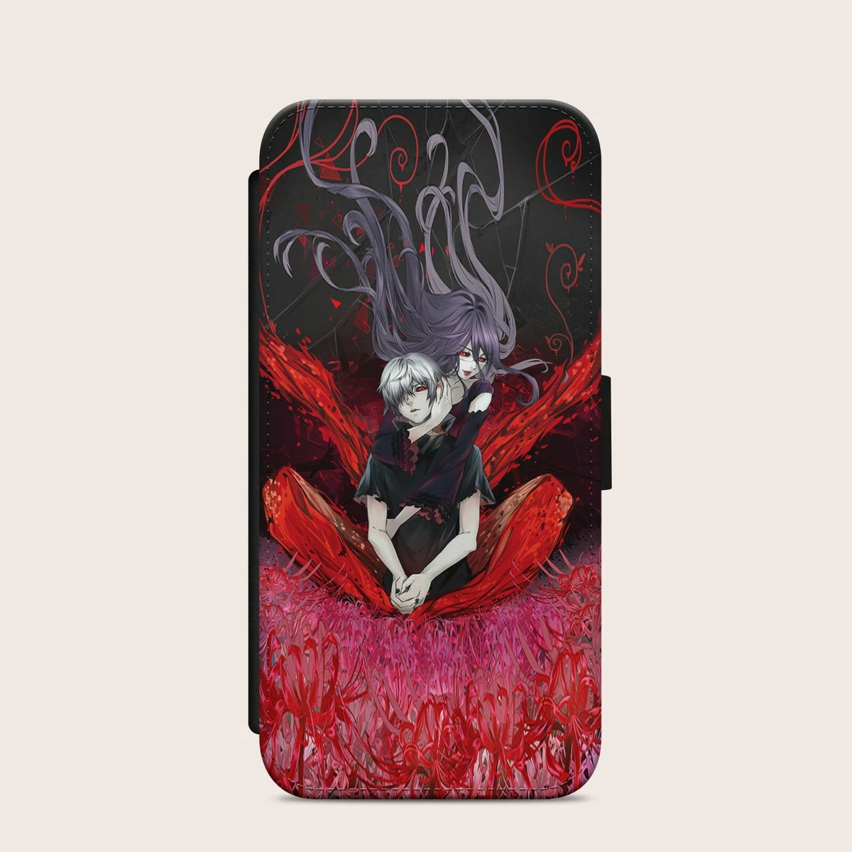 ANIME BOY GIRL GOTHIC LOVE FLIP RED WALLET PHONE CASE FOR IPHONE SAMSUNG  HUAWEI | eBay