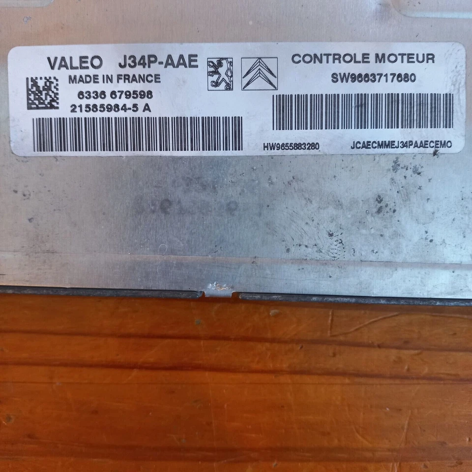 CALCULATEUR 206 1.4 -DÉCODÉ-VALEO J34P-AAE  21585984-5A / 9663717680/ 9655883280 - Image 2 of 2