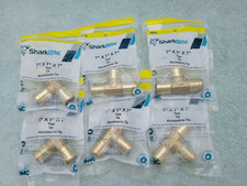 6 New PEX Sharkbite 1" x 1" x 1" Brass Barb Crimp Tee UC374LFA NOS