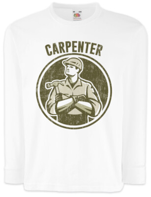 Carpenter I Kids Long Sleeve T-Shirt Joiner Carpentry Woodwork Cabinet Maker