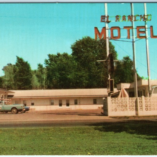 c1970s Sioux Falls, SD El Rancho Motel Chrome Photo PC Harold's Studio