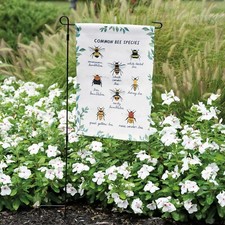 NEW GARDEN FLAG "Common Bees" Bumblebee/Honey Polyester Double Sided 12" x 18"