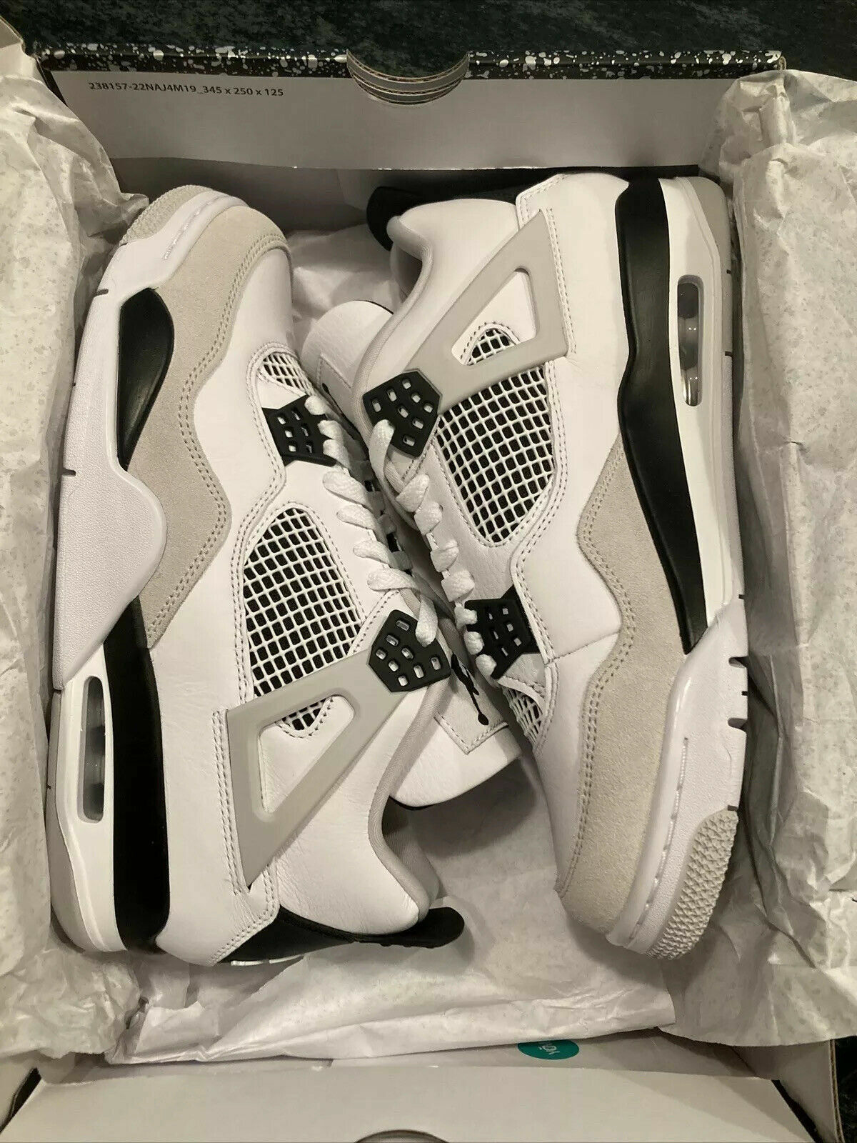 tandpine Quilt Tips Nike Air Jordan 4 IV Retro Military Black 4-14 White Neutral Grey  DH6927-111 | eBay