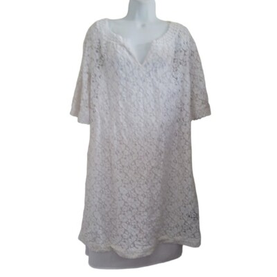 Nicole Miller White Lace Dress Mini Size 16 Lined | eBay