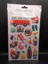 the paper studio stick a bilities Summer themed puffy stickers 20pc