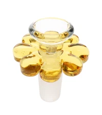 14mm Flower Shape Glass Slide Bowl Slide Bowl Male For Water Pipe Bongs - Yellow