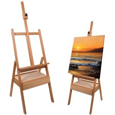 Wooden H-Frame Easel Stand, Art Easel Stand with Storage Drawer and Shelf, Ma...